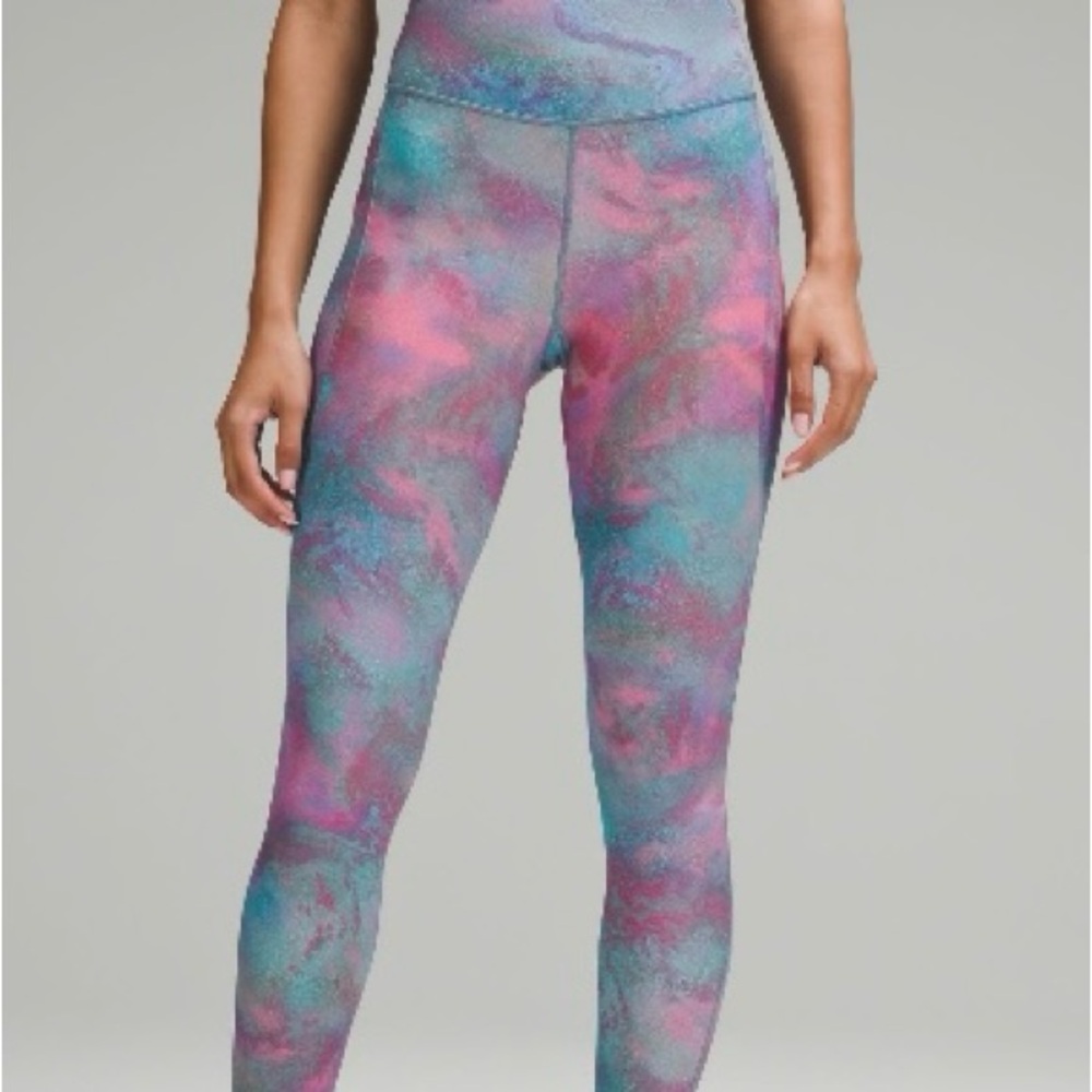 Lululemon Fast And Free High Rise 28” size 10 
Color: Hazy Afterglow